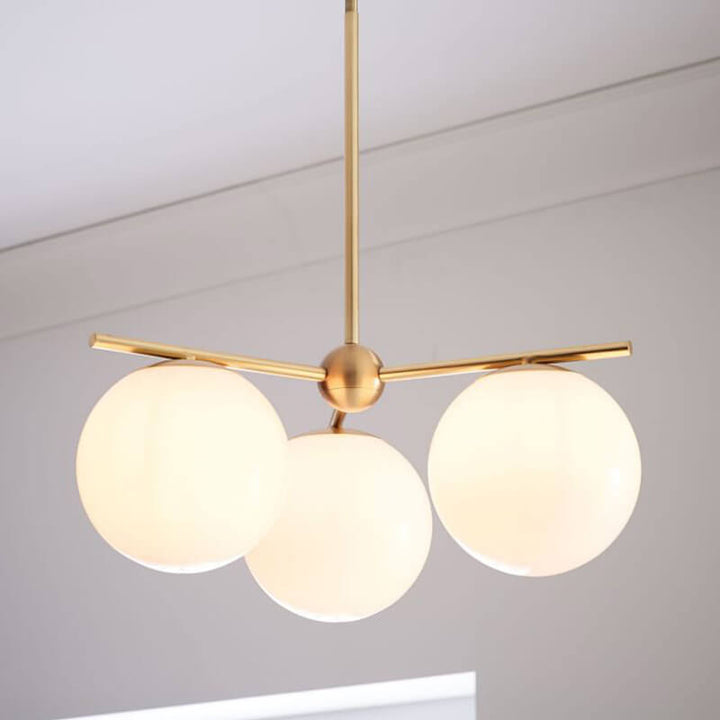 Moderner minimalistischer Kronleuchter mit Ast-Design und runden Magic-Bean-Glaskugeln, 3/6/9-flammig, für das Wohnzimmer 