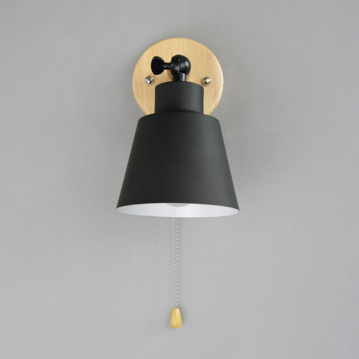 Aplique de pared de 1 luz de madera giratoria de color sólido macaron minimalista nórdico 