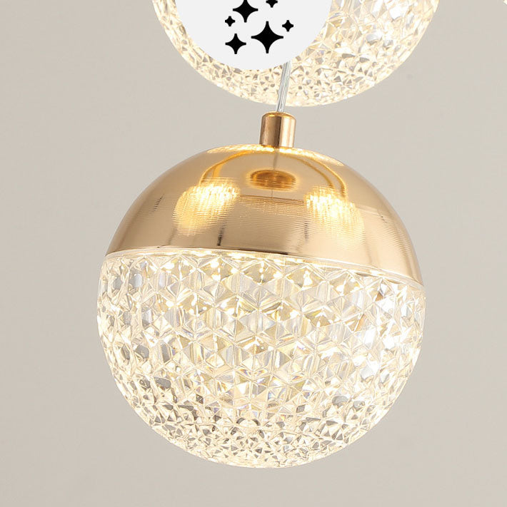 Modern Minimalist Curve Acrylic Ball LED Chandelier