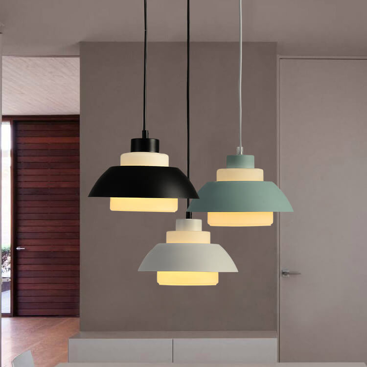 Nordic Macaron Multilayer Design Dome 1-Light Pendant Light