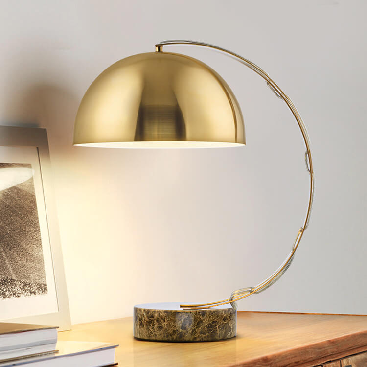 Lámpara de mesa de 1 luz con base de mármol y hardware dorado moderno y creativo 