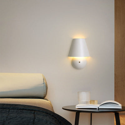 Modern Cream Trapezoidal Round Iron Acrylic LED Wall Sconce Lamp