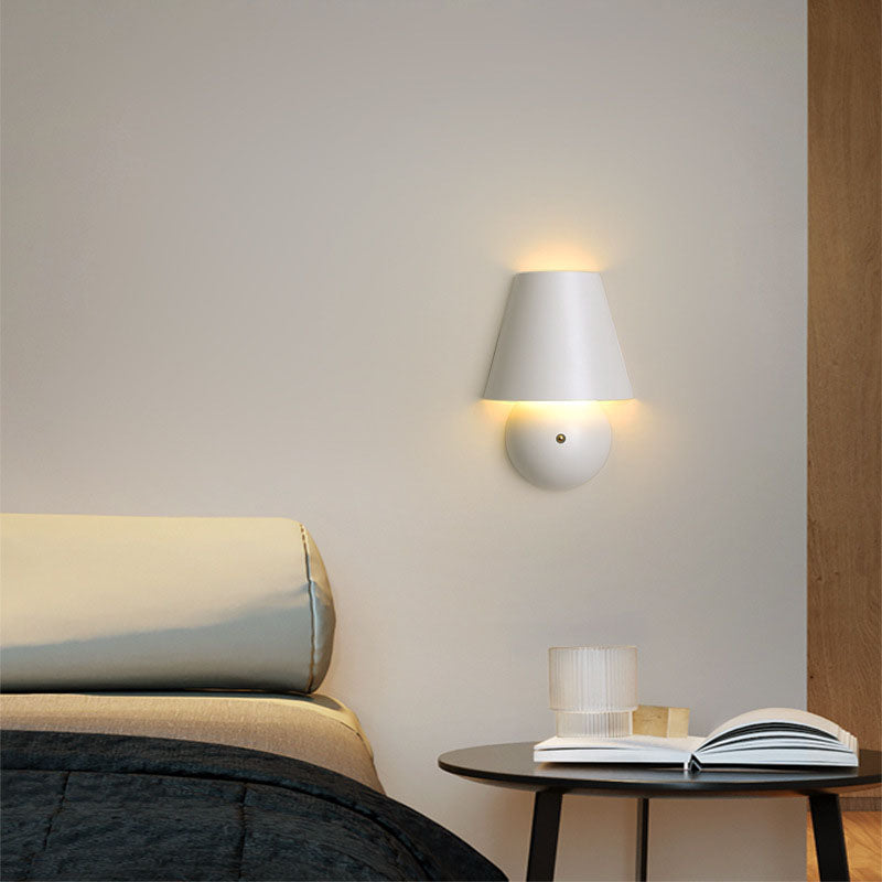 Modern Cream Trapezoidal Round Iron Acrylic LED Wall Sconce Lamp