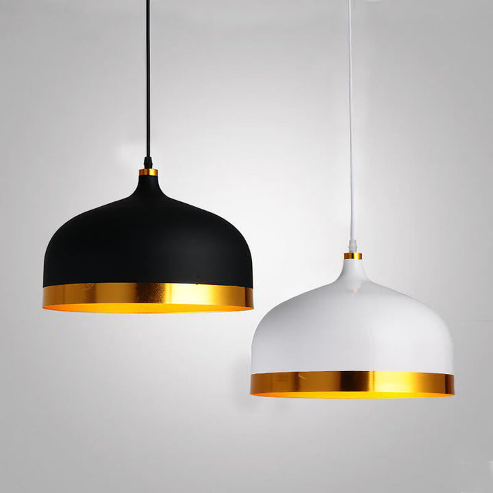 Lustre suspendu moderne en aluminium demi-rond à une lumière 