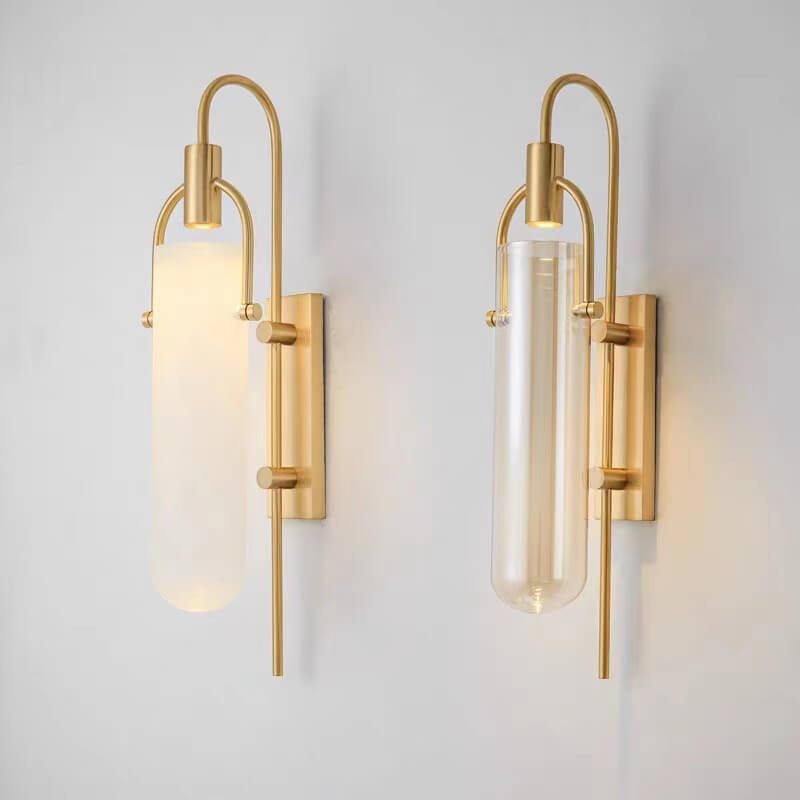 Modern Wrought Iron Frosted Glass 1-Light Wall Sconce Lamp