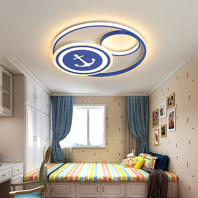 Cartoon Creative Rudder Nautical LED Flush Mount Ceiling Light