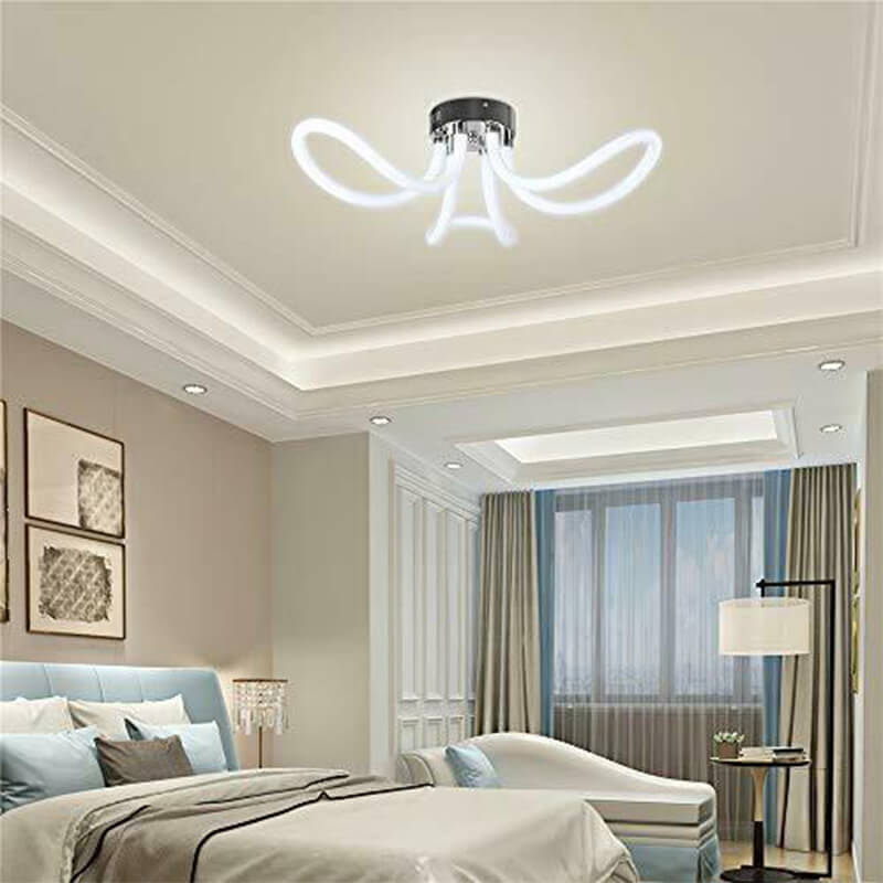 Minimalist Creative Circle Flower Acrylic LED Semi-Flush Mount Ceiling Light