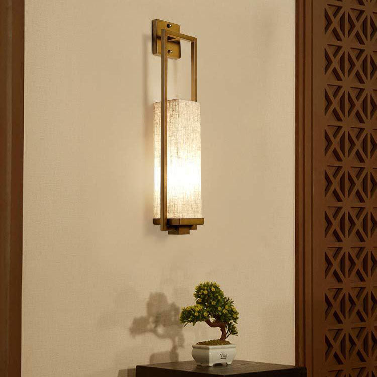 Modern Classical Minimalist Iron Cloth 1-Light Wall Sconce Lamp
