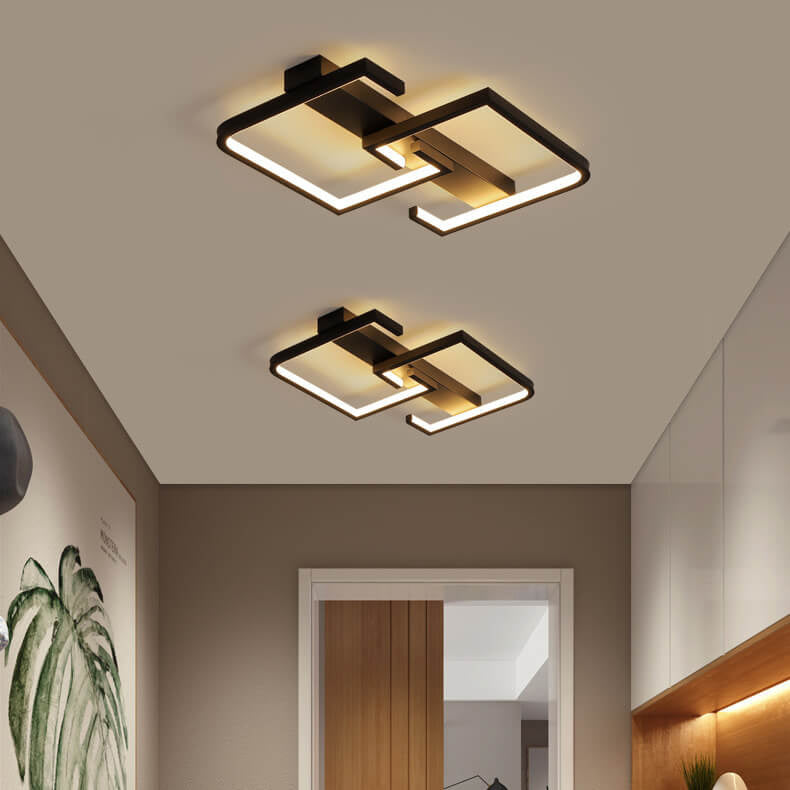 Luz de techo LED montada al ras semi-flush con botón cuadrado creativo simple 