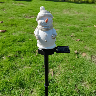 Moderner Weihnachtsschneemann-Solar-Rasen im Freien LED-Gartenboden-Einsatz-Landschaftslicht 