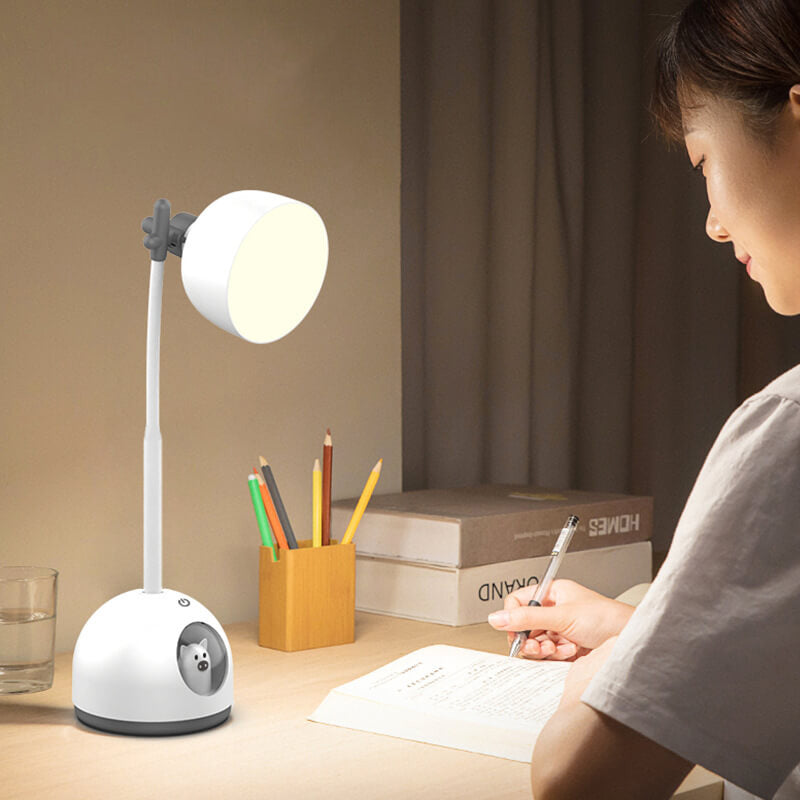 Lampe de bureau LED pour enfants avec chargement USB et dessin animé de poupée créative, soin des yeux pour la lecture 