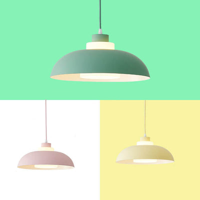 Modern Solid Color Macaron Acrylic Aluminum 1-Light Pendant Light