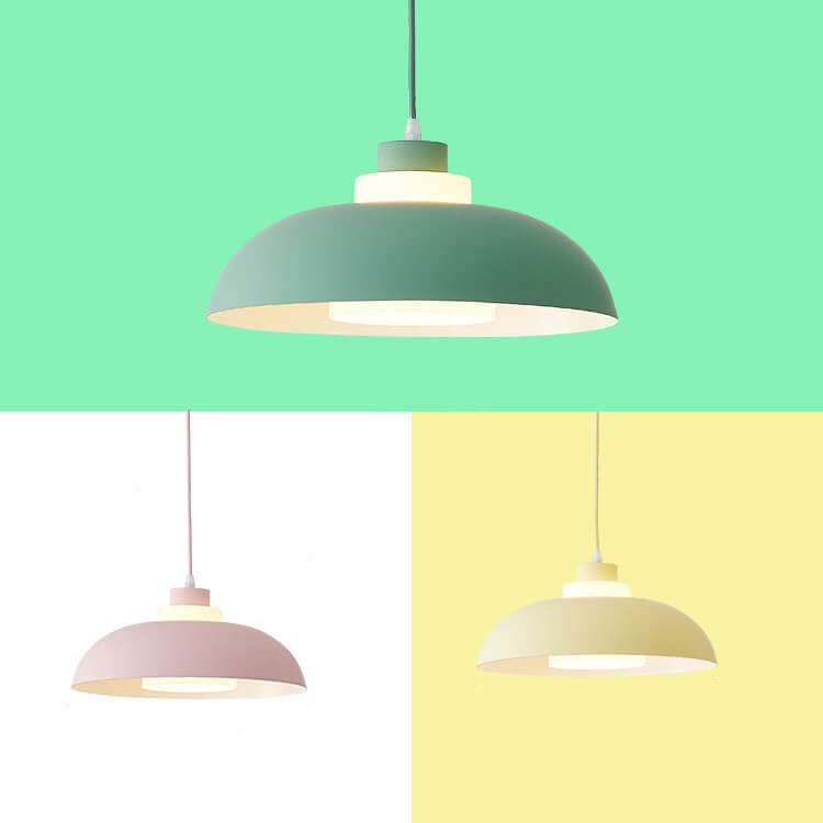 Modern Solid Color Macaron Acrylic Aluminum 1-Light Pendant Light