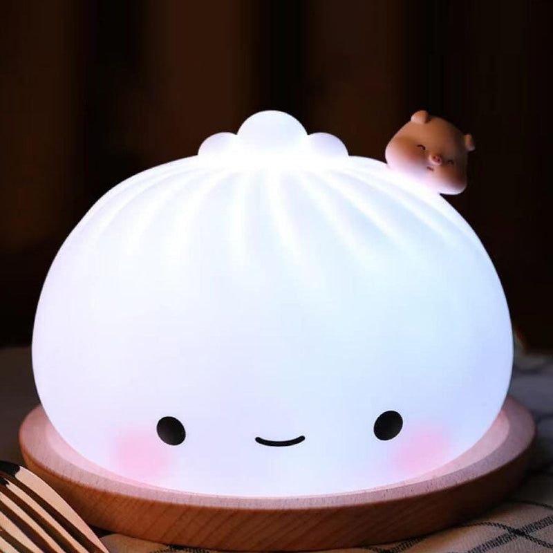 Creative Silicone Buns Pat Night Light LED Eye Care Desk Lamp