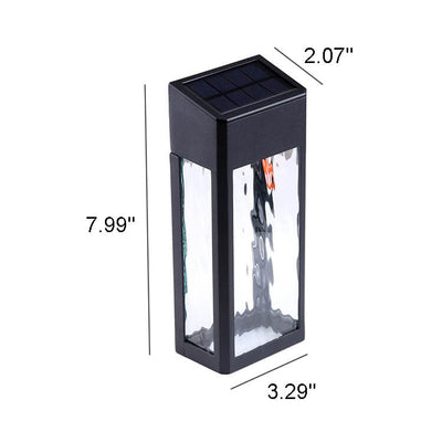 Solar Rectangular LED Outdoor Garden Glass Light