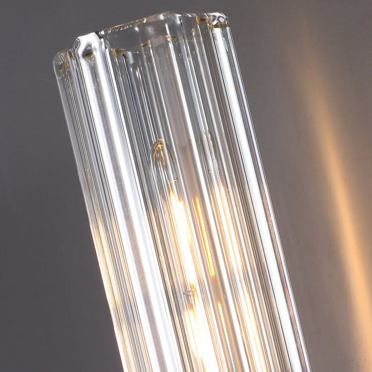 Modern Minimal Brass Crystal Column 1/2 Light Wall Sconce Lamp