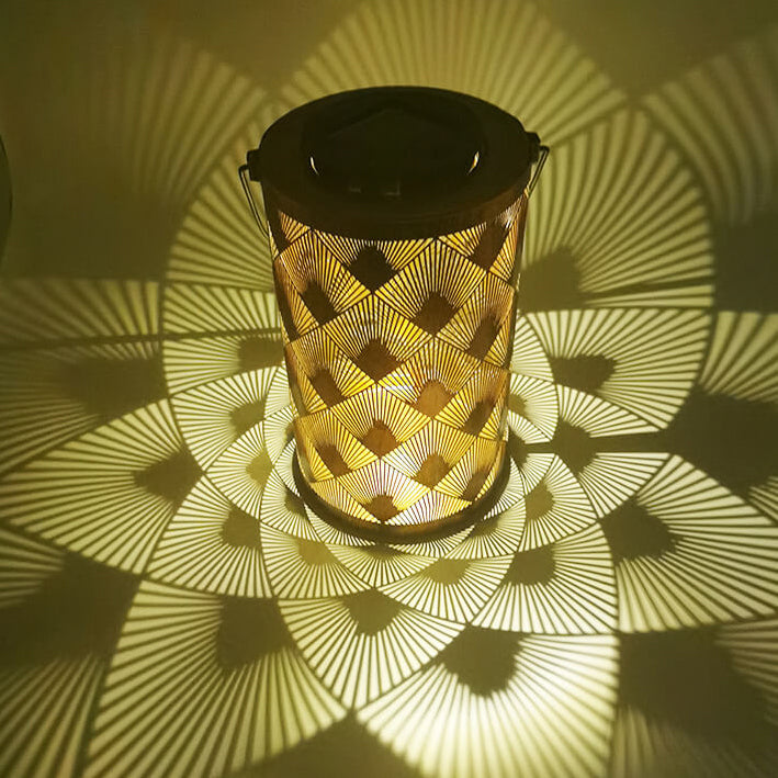 Solar Retro Eisen Zylinder Outdoor LED Dekorative Leuchte 