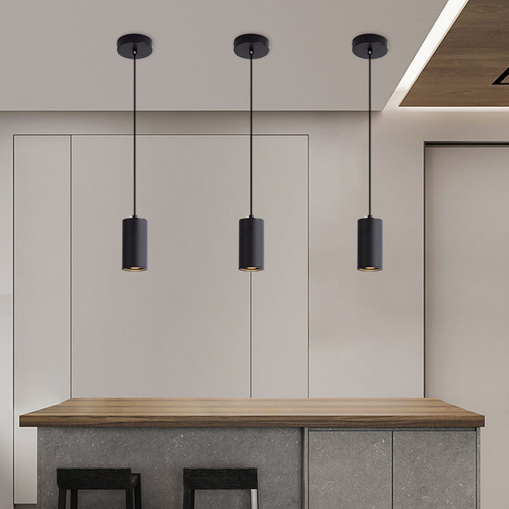 Modern Minimalist Column Iron Mini 1-Light Pendant Light For Living Room