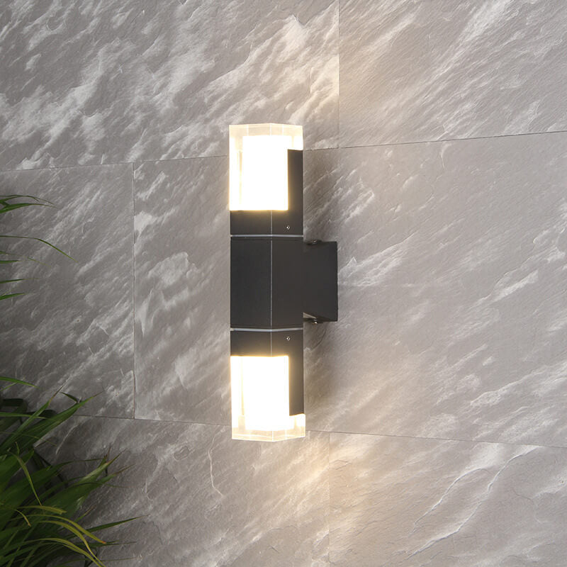 Modern Minimalist Square Column Induction Outdoor Waterproof LED Wall Sconce Lamp