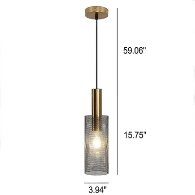 Nordic Creative Iron Mesh Column 1-Light Pendant Light