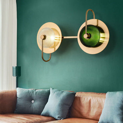 Nordic Light Luxury Round Metal Glass LED Wall Sconce Lamp