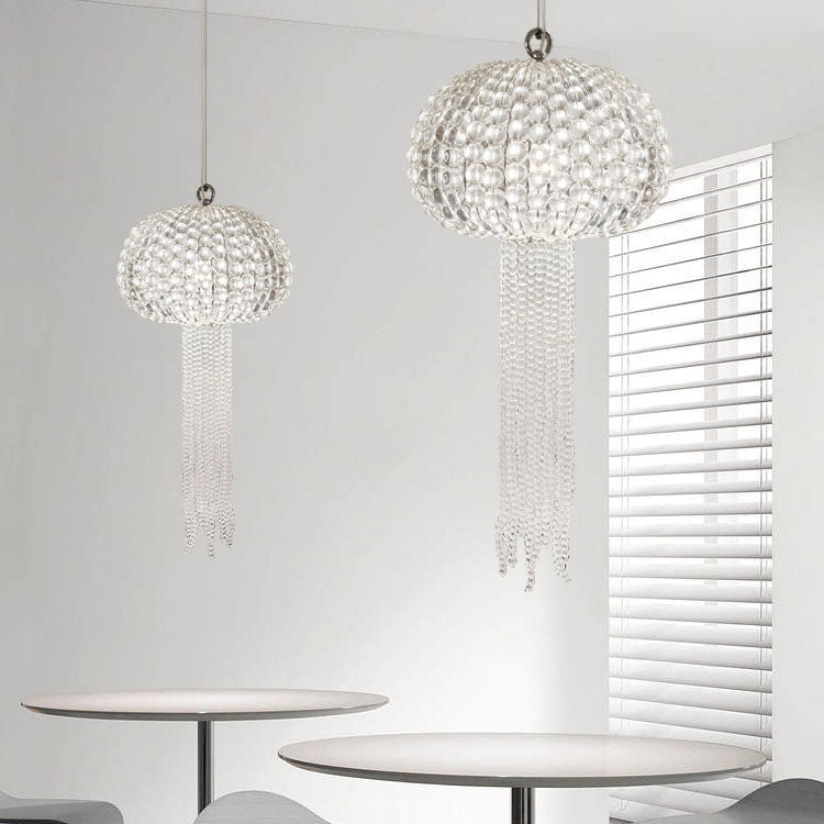 Moderne Leichte Luxus Glas Quallenform 1-Licht Pendelleuchte 