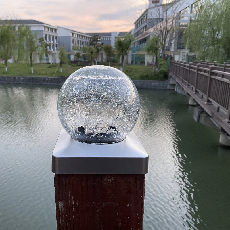 Solar Creative Column Round Ball LED Außenscheinwerfer Landschaftslicht 