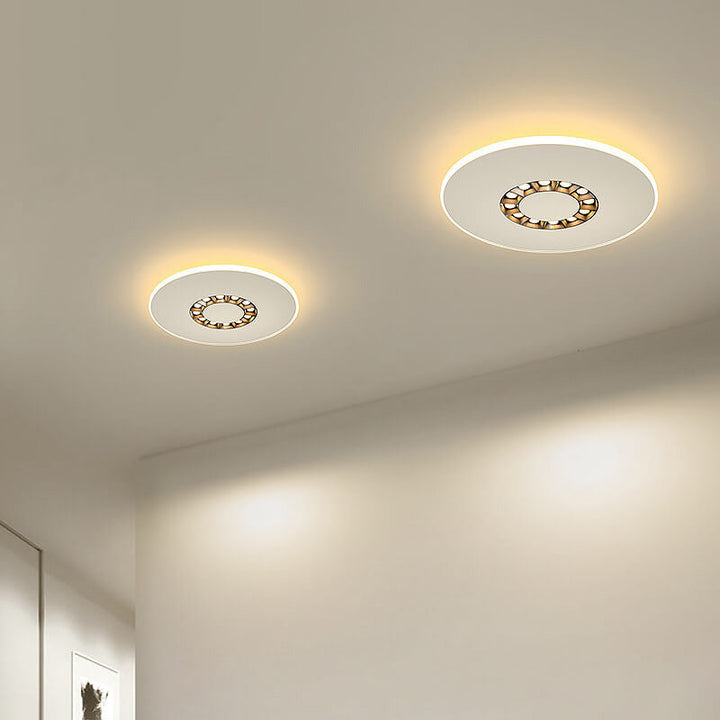 Lumière LED encastrée au design moderne et créatif avec double cercle/carré 
