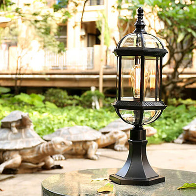 European Vintage Fence Column Post Light Patio Outdoor Waterproof Garden Light