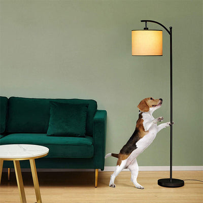 Modern Minimalist Linen Fabric Column 1- Light Standing Floor Lamp