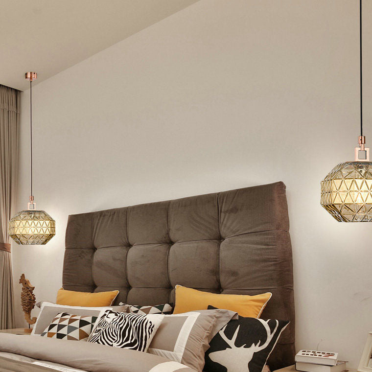 Moderne nordische Pendelleuchte aus strukturiertem Eisen und Glas, rund, 1-flammig, für Wohnzimmer &amp; Schlafzimmer 