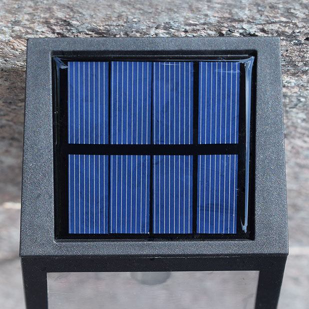 مصباح جداري عصري مربع من البلاستيك يعمل بالطاقة الشمسية LED مقاوم للماء للحديقة والمناظر الطبيعية 
