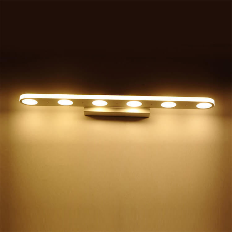 Modern Simple White Long Oval Acrylic Vanity Light 4/6 Light Wall Sconce Lamp