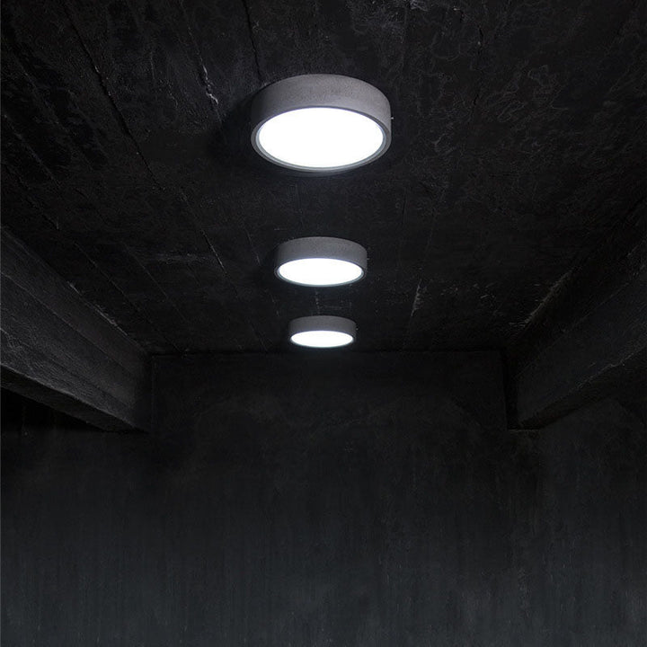 Modern Minimalist Round Cement LED Flush Mount Ceiling Light