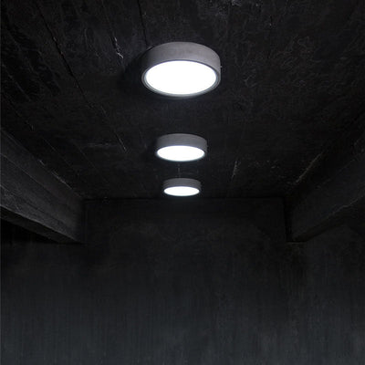 Industrial Simple Round Cement LED Flush Mount Ceiling Light