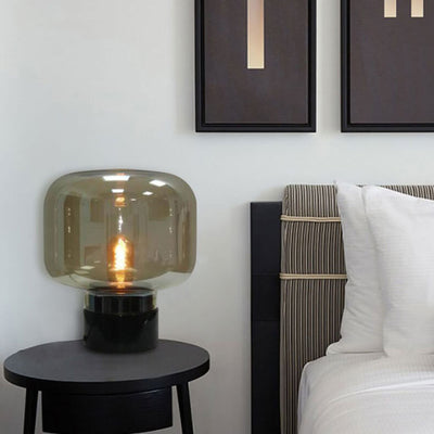 Nordic Minimalist Light Luxury Marble Clear Glass 1-Light Table Lamp