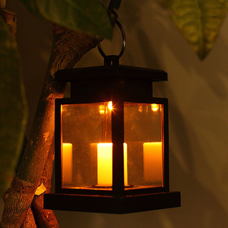 Solar LED Candle Light Square Lantern Outdoor Light