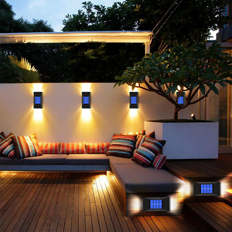 Simple Solar Waterproof Up and Down Lighted LED Wall Sconce Lamp