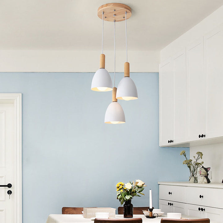 Nordischer minimalistischer Macaron einfarbiger 1/3-Licht-Kronleuchter 