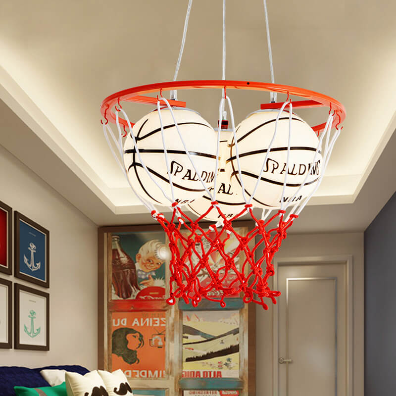 Creative Cartoon Basketball 3-Light Kids Chandelier