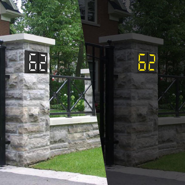 Moderne minimalistische rechteckige LED-Solar-Türschild-Wandleuchte aus ABS und PC für den Außenbereich, digitale Dekoration für Terrasse 