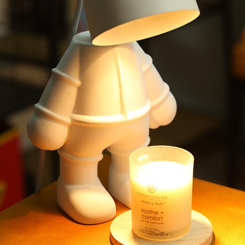 Lampe de table en cire fondante avec design créatif en LED blanc 