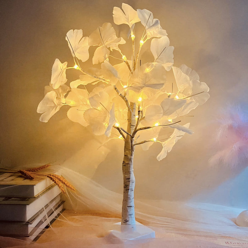 Weihnachtsbeleuchtete Ginkgo-Baum-Simulations-Baum-Licht-Batterie-USB-Dekorations-Tischlampe