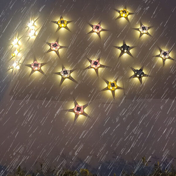 Lámpara de Aplique de Pared para Exterior LED Impermeable de Jardín Pentagrama Solar 