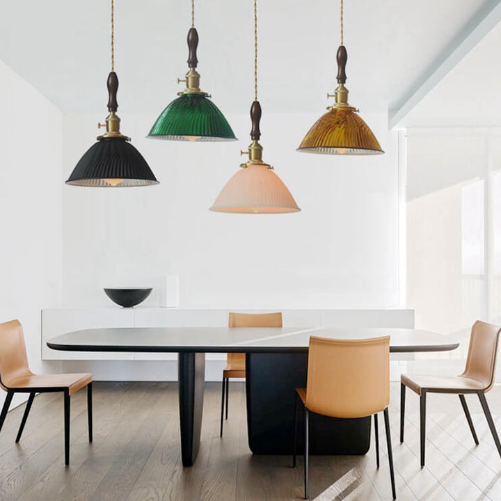 Suspension Luminaire Moderne Rétro Couleur Unie Laiton Verre Fer 1 Lumière 