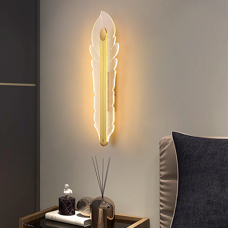Applique murale LED de luxe en acrylique avec queue de phénix, lumière nordique 