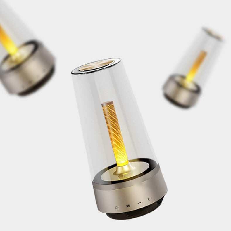 Conception de bougie créative Haut-parleur Bluetooth Lampe de table LED 