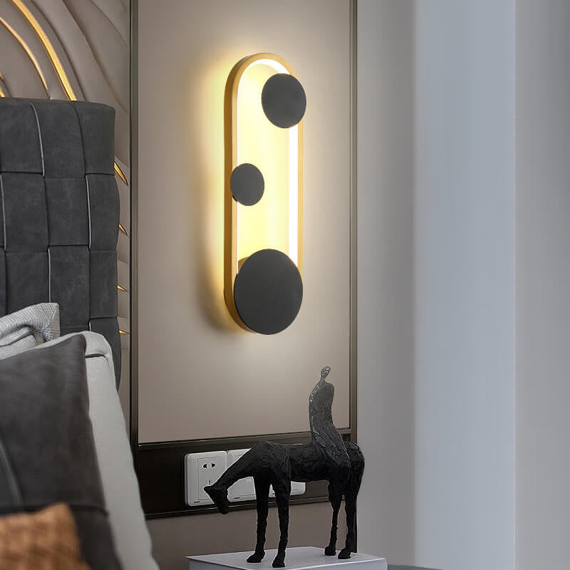 Modern Minimalist Oval Round Ring LED Wall Sconce Lamp