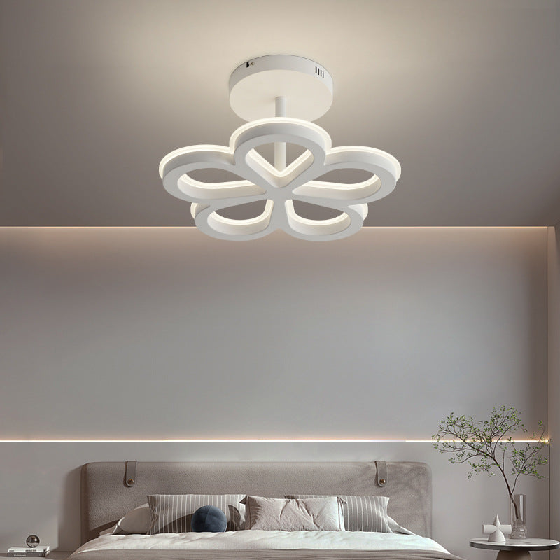 Modern Minimalist Flower Iron LED Semi-Flush Mount Light