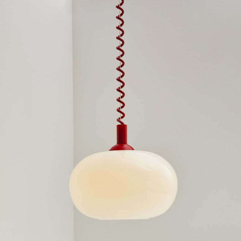 Retro Dome Glass Coloured Line 1-flammige Pendelleuchte